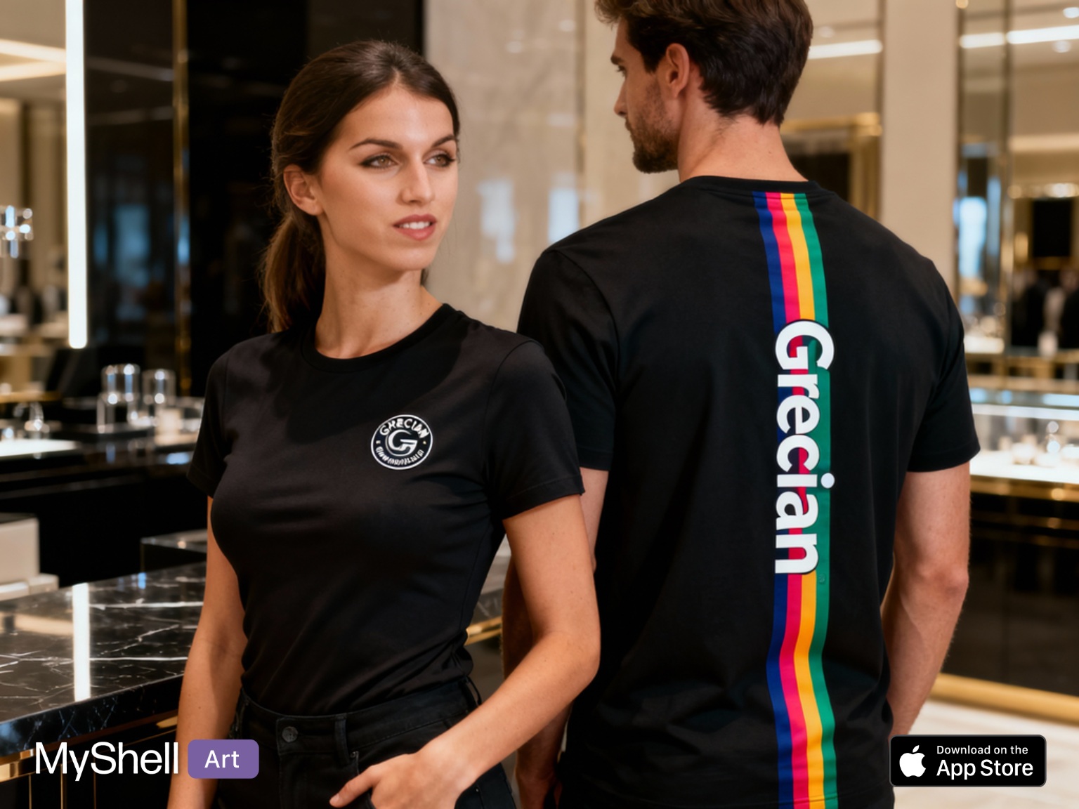 GRECIAN RAINBOW STRIPE T-SHIRT